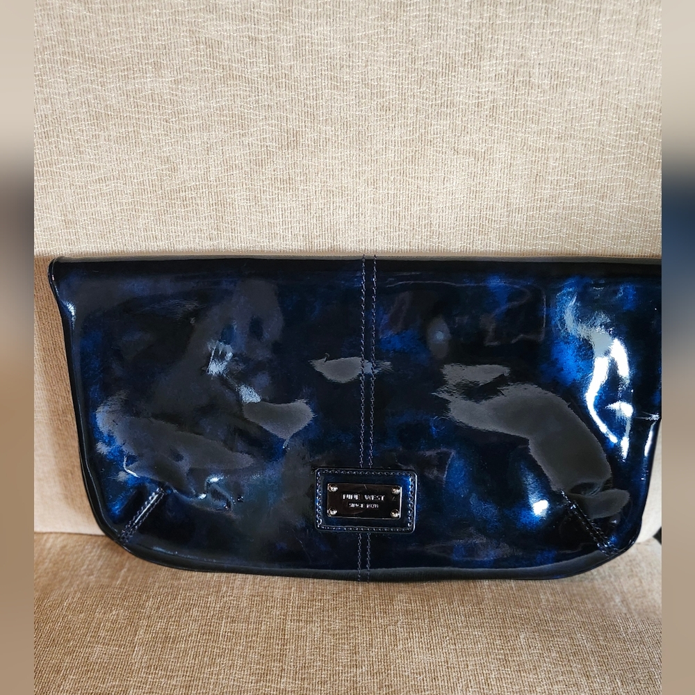 Nine West Shiny Blue Clutch